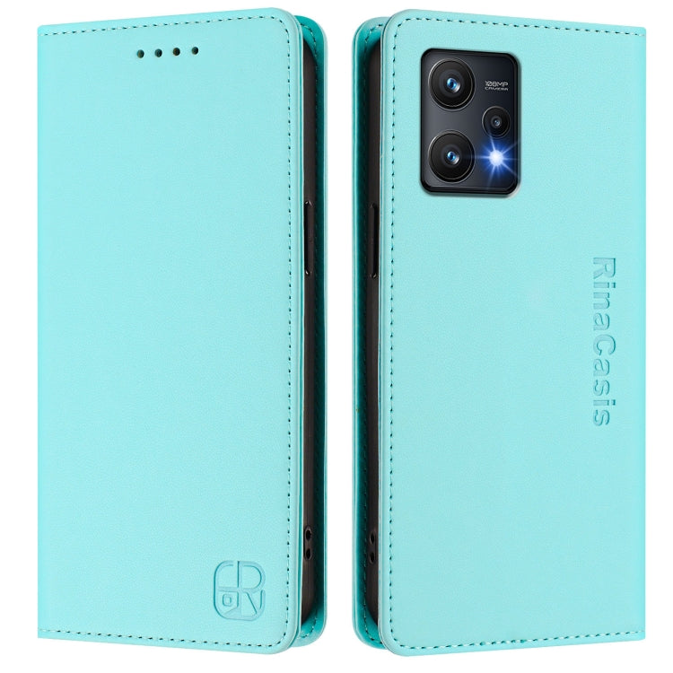 For Realme 9 Pro 5G Global / 9 5G EU Version RC01 Dual-Folded Magnetic Suction RFID Leather Phone Case