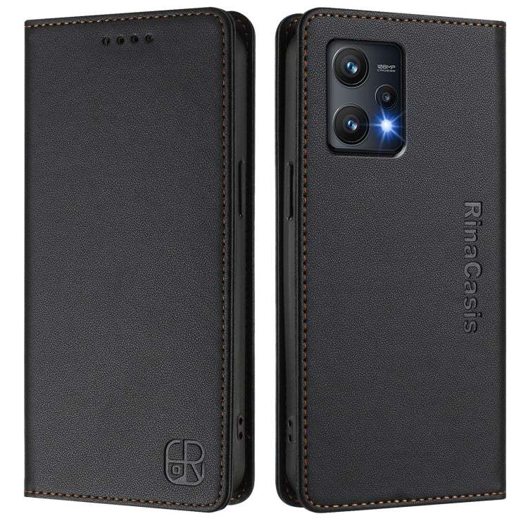 For Realme 9 Pro 5G Global / 9 5G EU Version RC01 Dual-Folded Magnetic Suction RFID Leather Phone Case