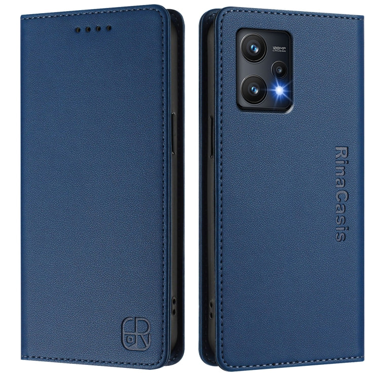 For Realme 9 Pro 5G Global / 9 5G EU Version RC01 Dual-Folded Magnetic Suction RFID Leather Phone Case
