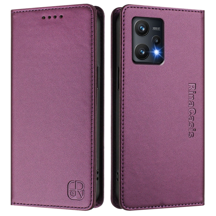 For Realme 9 Pro 5G Global / 9 5G EU Version RC01 Dual-Folded Magnetic Suction RFID Leather Phone Case
