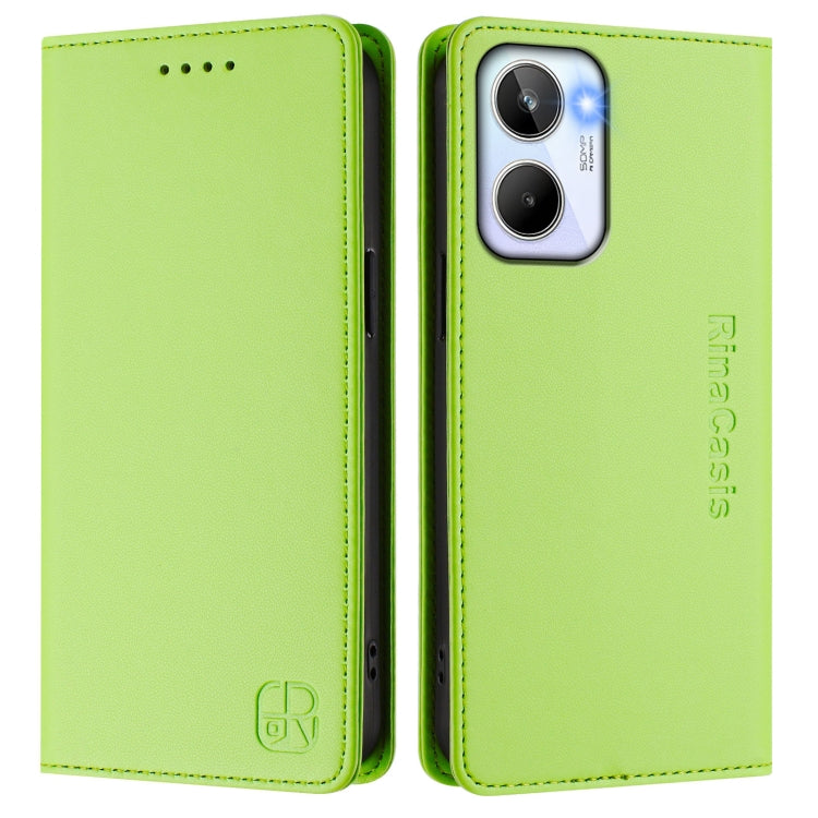 For Realme 10 4G Global RC01 Dual-Folded Magnetic Suction RFID Leather Phone Case