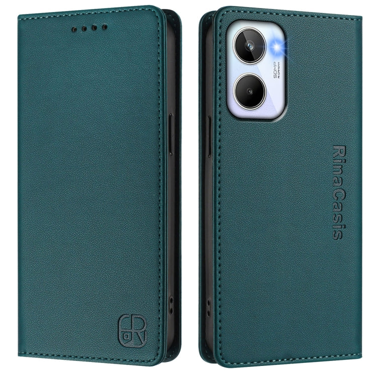 For Realme 10 4G Global RC01 Dual-Folded Magnetic Suction RFID Leather Phone Case