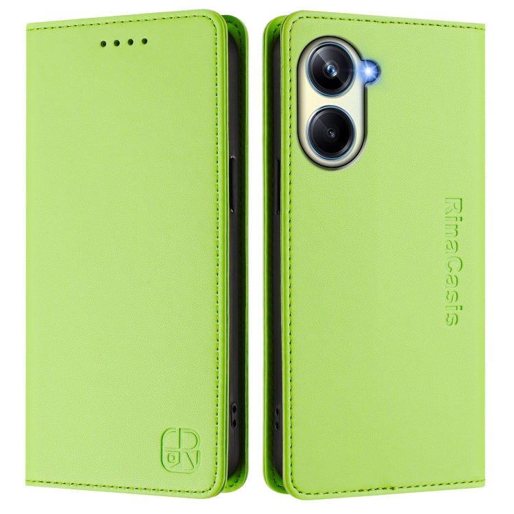 For Realme 10 Pro 5G RC01 Dual-Folded Magnetic Suction RFID Leather Phone Case
