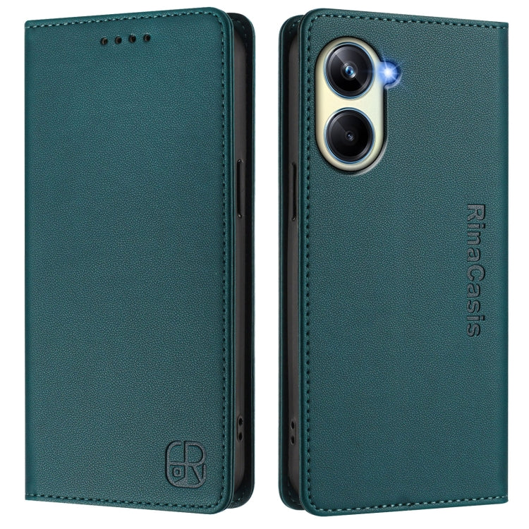 For Realme 10 Pro 5G RC01 Dual-Folded Magnetic Suction RFID Leather Phone Case