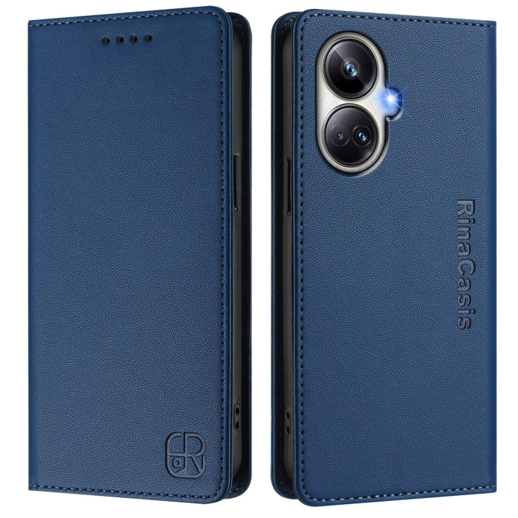 For Realme 10 Pro+ 5G RC01 Dual-Folded Magnetic Suction RFID Leather Phone Case