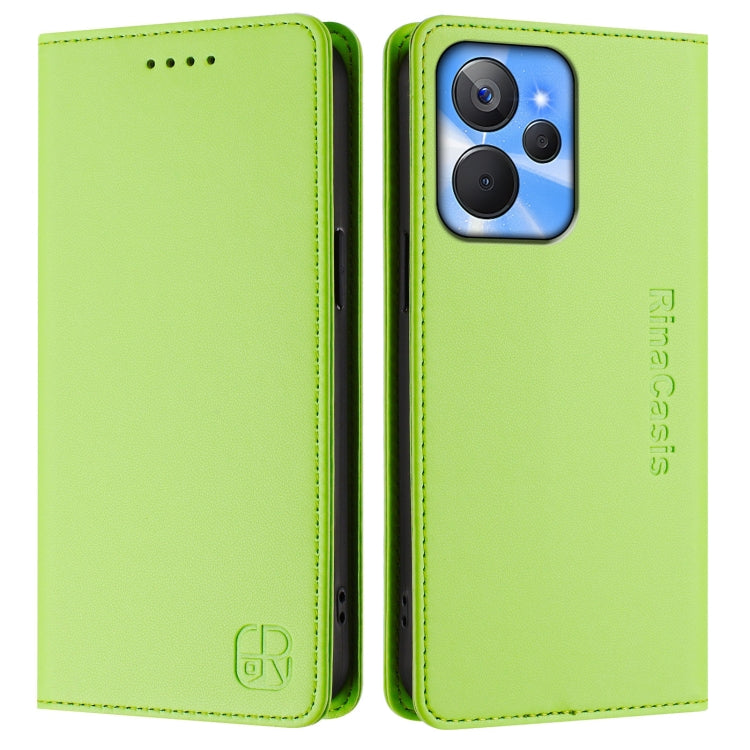 For Realme 10T 5G / 10s 5G / 9i 5G Indian RC01 Dual-Folded Magnetic Suction RFID Leather Phone Case
