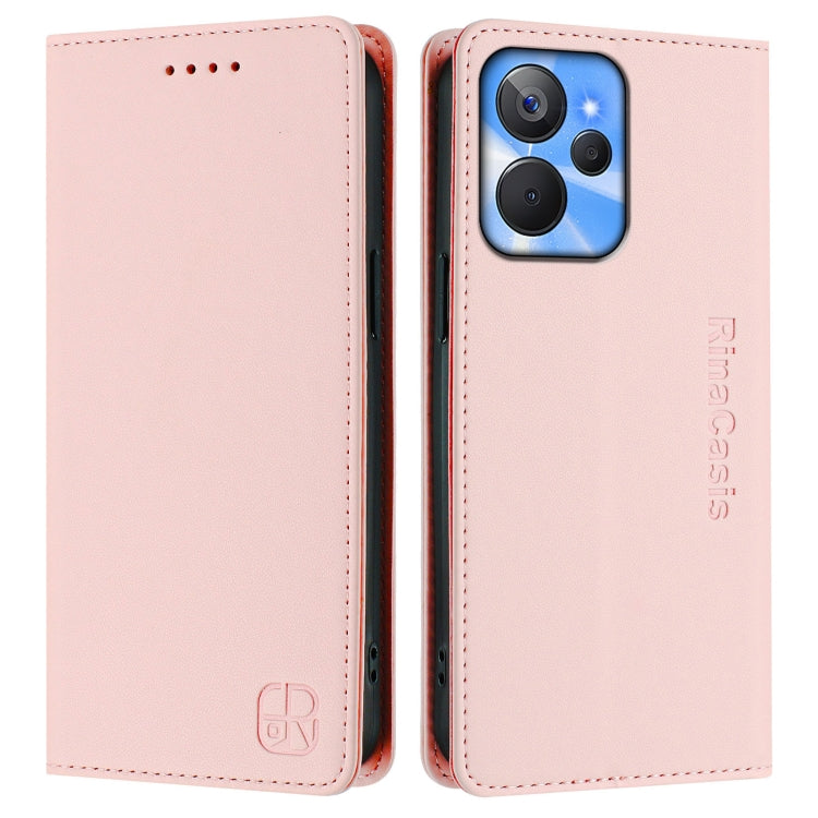 For Realme 10T 5G / 10s 5G / 9i 5G Indian RC01 Dual-Folded Magnetic Suction RFID Leather Phone Case