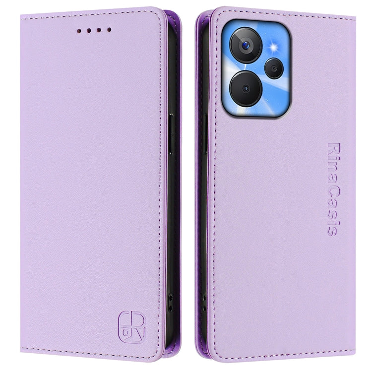 For Realme 10T 5G / 10s 5G / 9i 5G Indian RC01 Dual-Folded Magnetic Suction RFID Leather Phone Case
