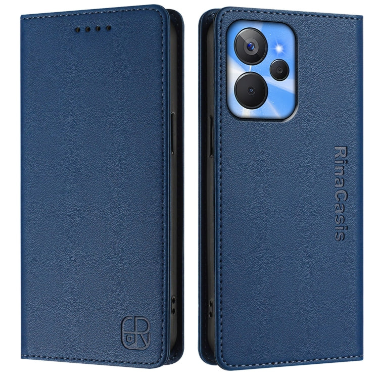For Realme 10T 5G / 10s 5G / 9i 5G Indian RC01 Dual-Folded Magnetic Suction RFID Leather Phone Case