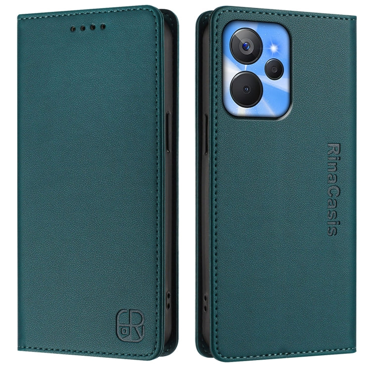 For Realme 10T 5G / 10s 5G / 9i 5G Indian RC01 Dual-Folded Magnetic Suction RFID Leather Phone Case