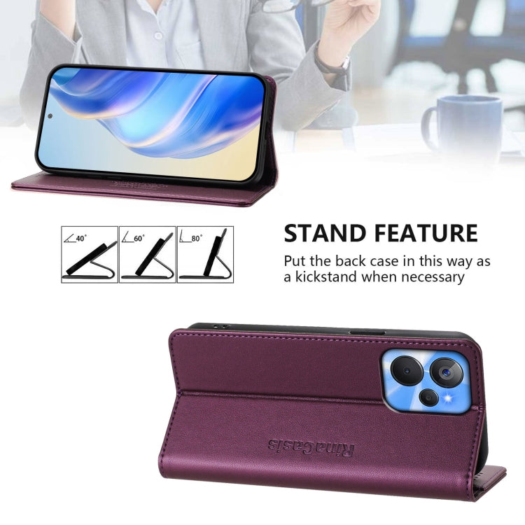 For Realme 10T 5G / 10s 5G / 9i 5G Indian RC01 Dual-Folded Magnetic Suction RFID Leather Phone Case