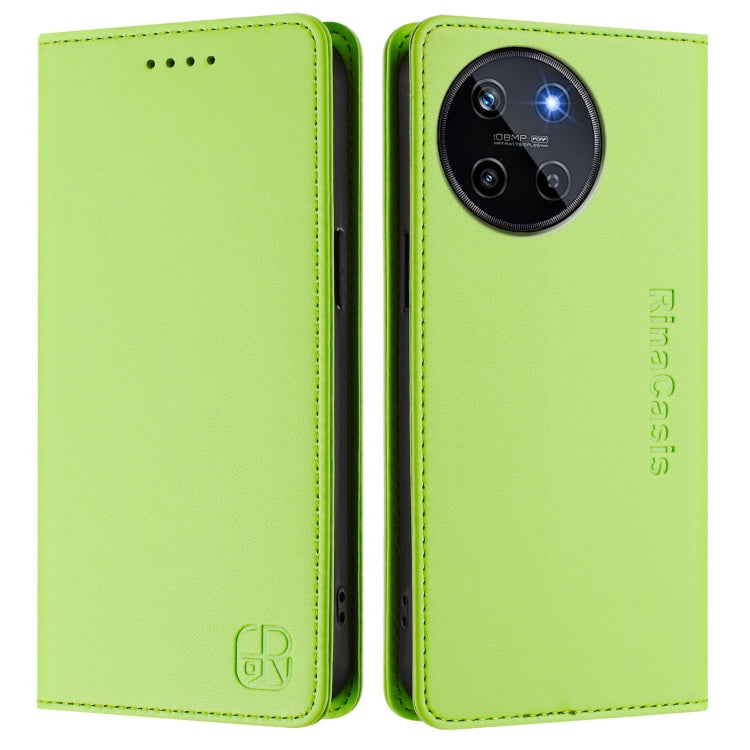 For Realme 11 4G Global RC01 Dual-Folded Magnetic Suction RFID Leather Phone Case