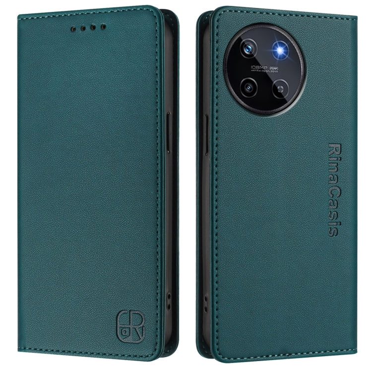 For Realme 11 4G Global RC01 Dual-Folded Magnetic Suction RFID Leather Phone Case