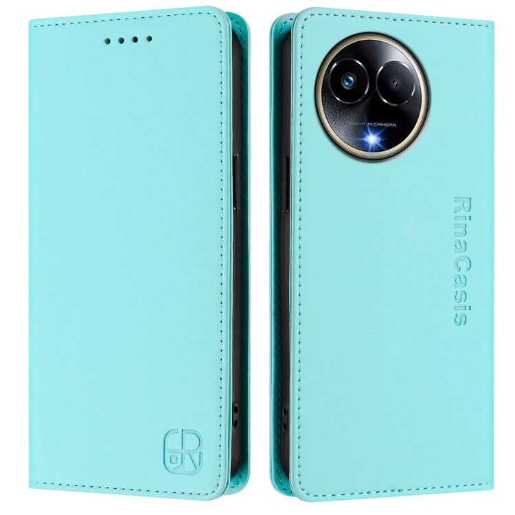 For Realme 11 5G Global / 11X 5G RC01 Dual-Folded Magnetic Suction RFID Leather Phone Case