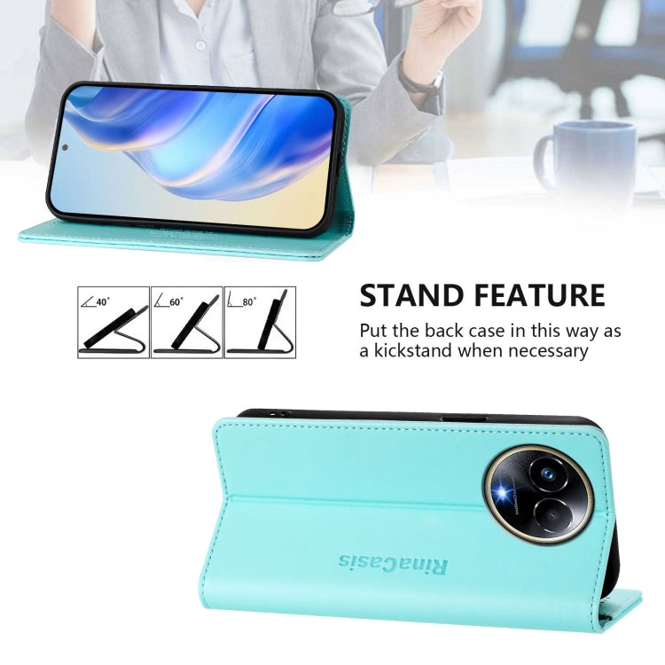 For Realme 11 5G Global / 11X 5G RC01 Dual-Folded Magnetic Suction RFID Leather Phone Case