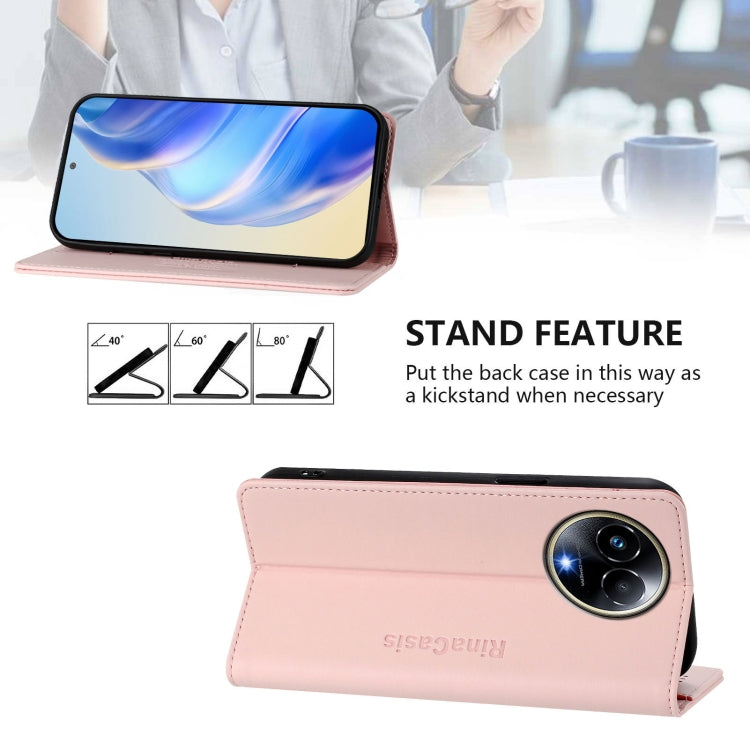 For Realme 11 5G Global / 11X 5G RC01 Dual-Folded Magnetic Suction RFID Leather Phone Case