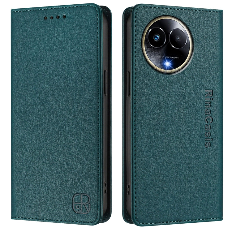 For Realme 11 5G Global / 11X 5G RC01 Dual-Folded Magnetic Suction RFID Leather Phone Case