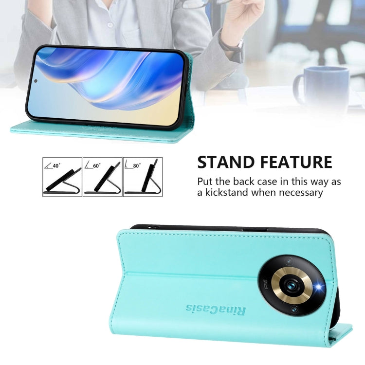 For Realme Narzo 60 Pro RC01 Dual-Folded Magnetic Suction RFID Leather Phone Case