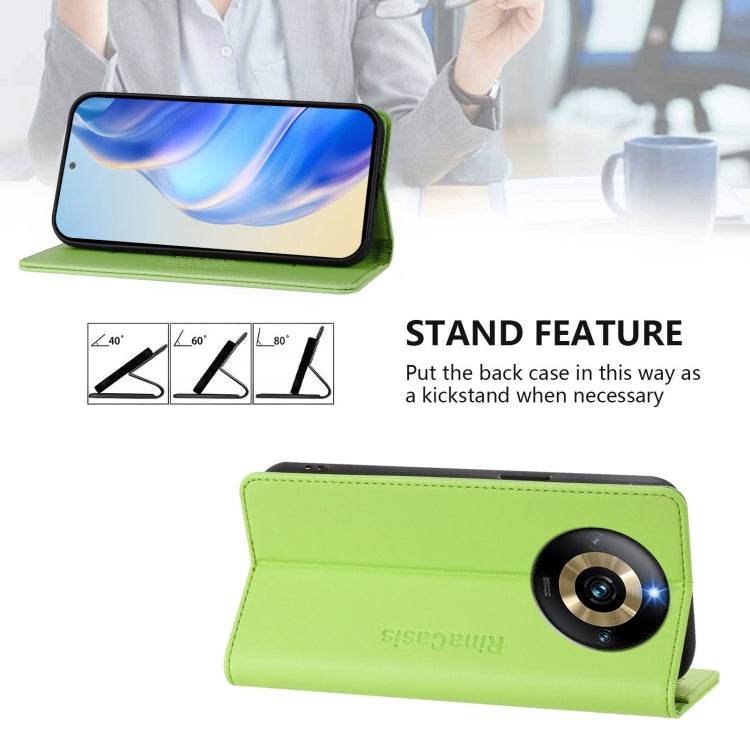 For Realme Narzo 60 Pro RC01 Dual-Folded Magnetic Suction RFID Leather Phone Case