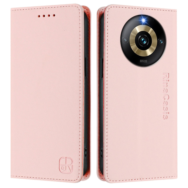 For Realme Narzo 60 Pro RC01 Dual-Folded Magnetic Suction RFID Leather Phone Case