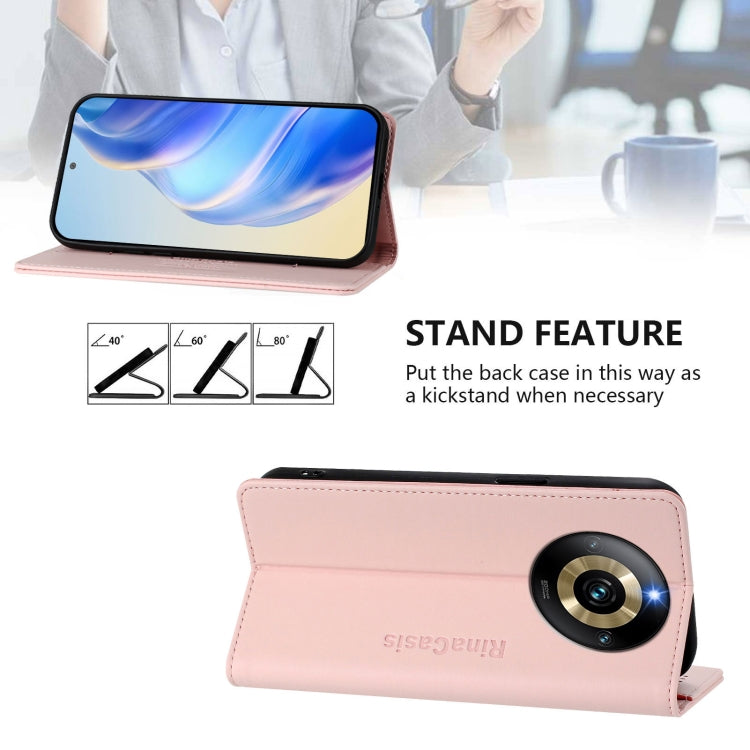 For Realme Narzo 60 Pro RC01 Dual-Folded Magnetic Suction RFID Leather Phone Case