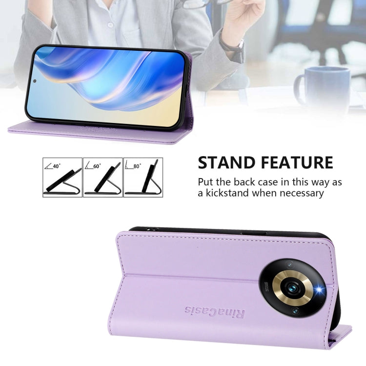 For Realme Narzo 60 Pro RC01 Dual-Folded Magnetic Suction RFID Leather Phone Case