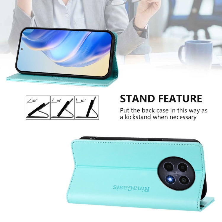For Realme 12 5G Global RC01 Dual-Folded Magnetic Suction RFID Leather Phone Case