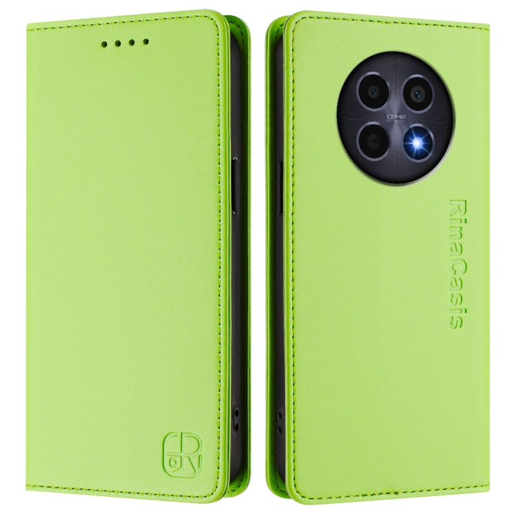 For Realme 12 5G Global RC01 Dual-Folded Magnetic Suction RFID Leather Phone Case