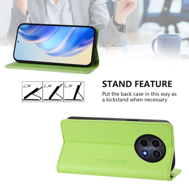 For Realme 12 5G Global RC01 Dual-Folded Magnetic Suction RFID Leather Phone Case
