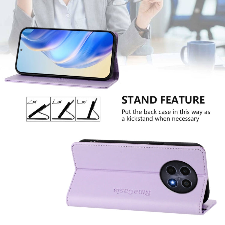 For Realme 12 5G Global RC01 Dual-Folded Magnetic Suction RFID Leather Phone Case
