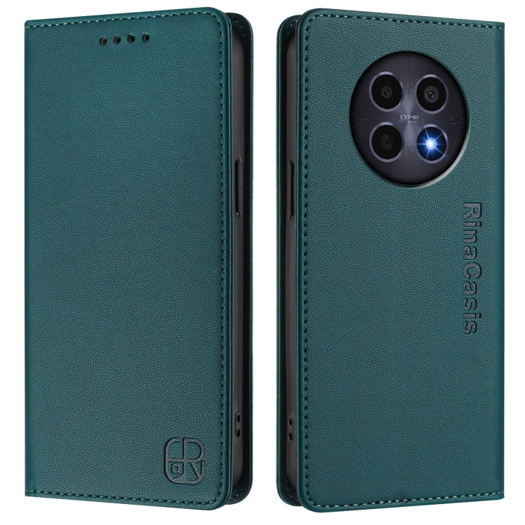 For Realme 12 5G Global RC01 Dual-Folded Magnetic Suction RFID Leather Phone Case