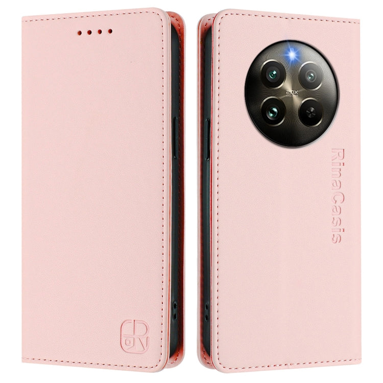 For Realme 12+ 5G / Narzo 70 Pro 5G India RC01 Dual-Folded Magnetic Suction RFID Leather Phone Case