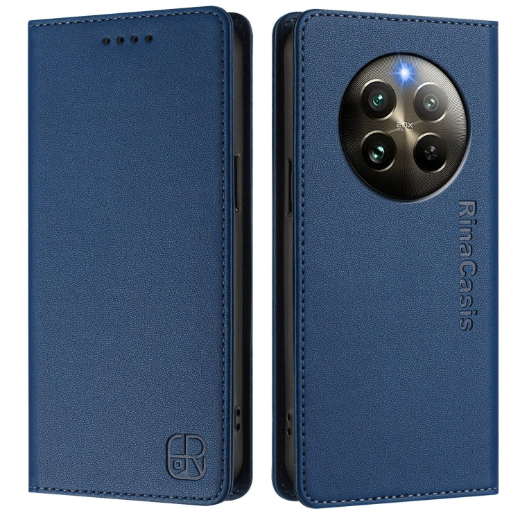 For Realme 12+ 5G / Narzo 70 Pro 5G India RC01 Dual-Folded Magnetic Suction RFID Leather Phone Case