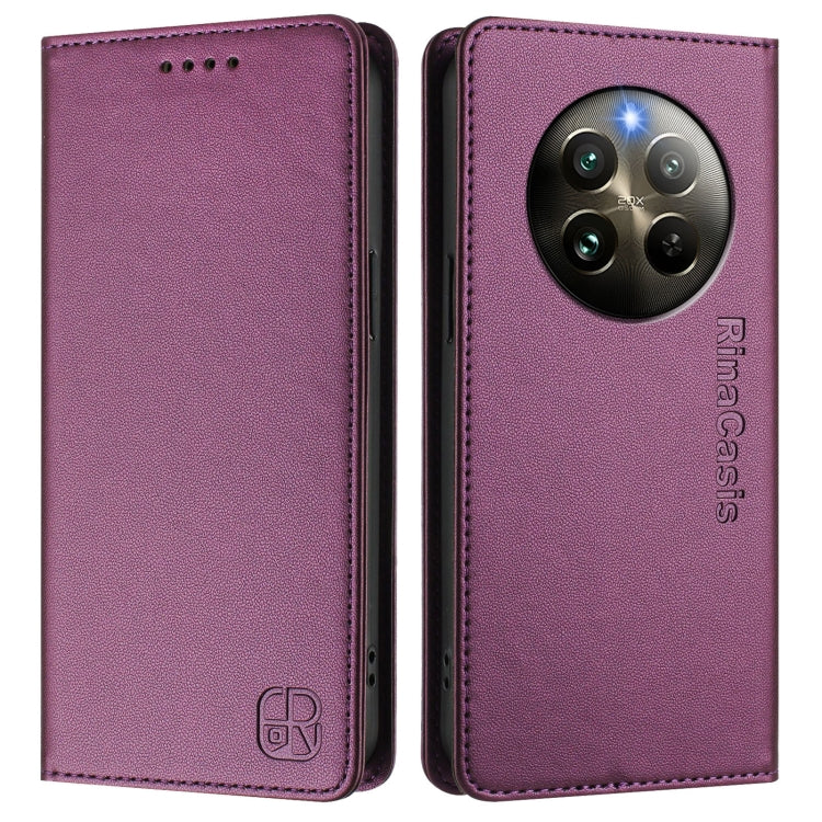 For Realme 12+ 5G / Narzo 70 Pro 5G India RC01 Dual-Folded Magnetic Suction RFID Leather Phone Case