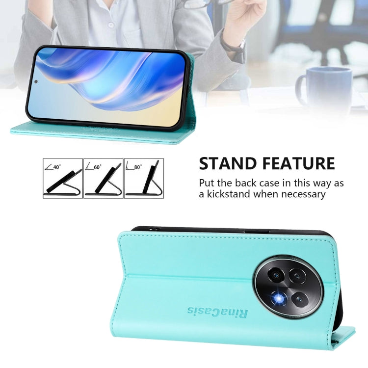 For Realme 13+ 5G RC01 Dual-Folded Magnetic Suction RFID Leather Phone Case