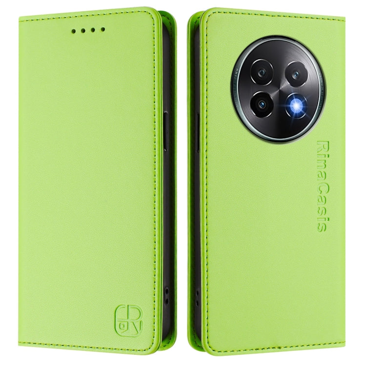 For Realme 13+ 5G RC01 Dual-Folded Magnetic Suction RFID Leather Phone Case