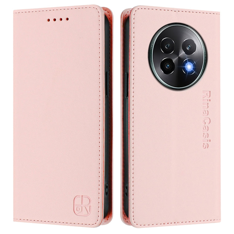 For Realme 13+ 5G RC01 Dual-Folded Magnetic Suction RFID Leather Phone Case