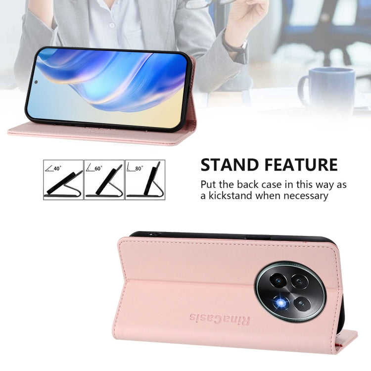 For Realme 13+ 5G RC01 Dual-Folded Magnetic Suction RFID Leather Phone Case
