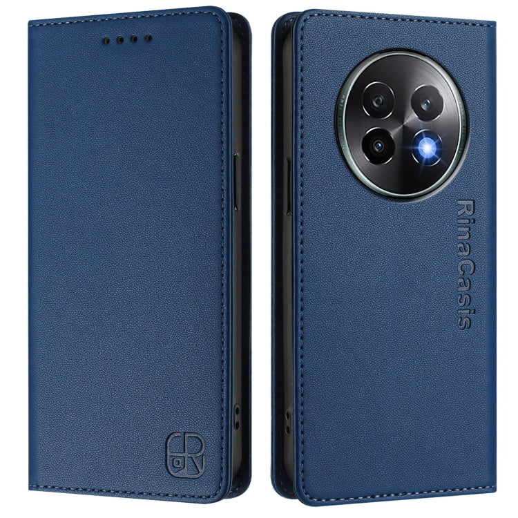 For Realme 13+ 5G RC01 Dual-Folded Magnetic Suction RFID Leather Phone Case
