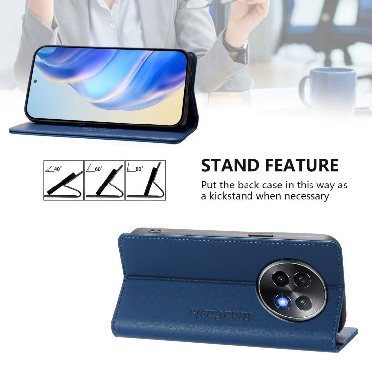 For Realme 13+ 5G RC01 Dual-Folded Magnetic Suction RFID Leather Phone Case