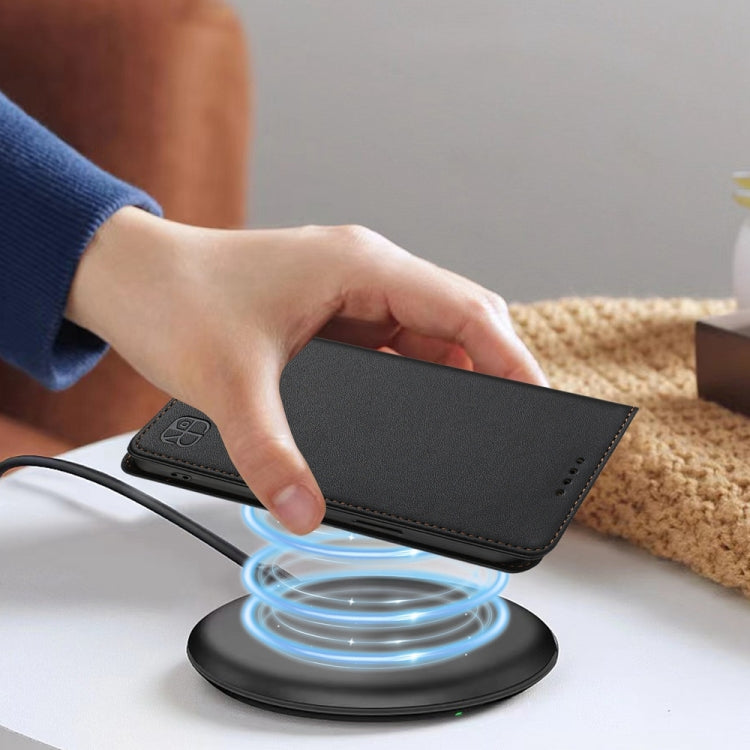For Realme C21Y RC01 Dual-Folded Magnetic Suction RFID Leather Phone Case