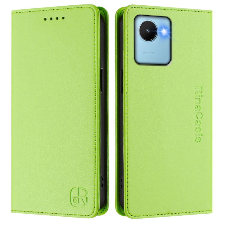 For Realme C30 4G / Narzo 50i Prime / C30s RC01 Dual-Folded Magnetic Suction RFID Leather Phone Case