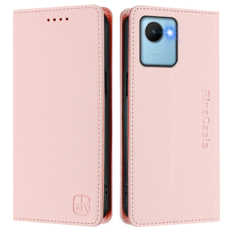 For Realme C30 4G / Narzo 50i Prime / C30s RC01 Dual-Folded Magnetic Suction RFID Leather Phone Case
