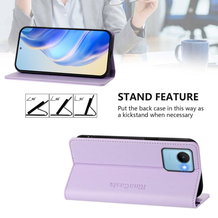 For Realme C30 4G / Narzo 50i Prime / C30s RC01 Dual-Folded Magnetic Suction RFID Leather Phone Case