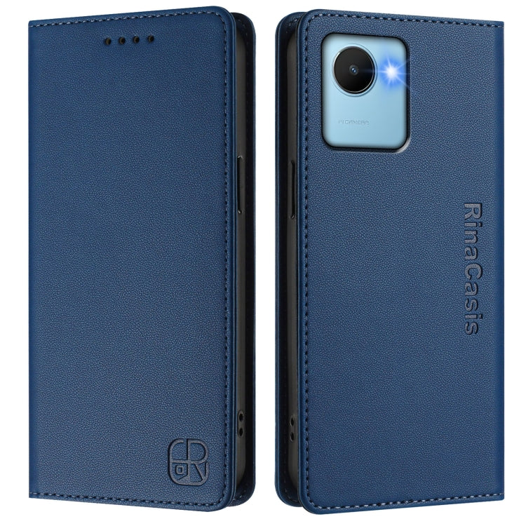 For Realme C30 4G / Narzo 50i Prime / C30s RC01 Dual-Folded Magnetic Suction RFID Leather Phone Case