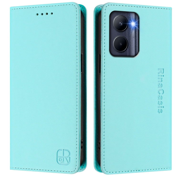For Realme C33 2022 / 2023 Global RC01 Dual-Folded Magnetic Suction RFID Leather Phone Case