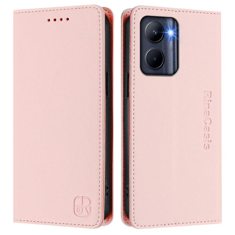 For Realme C33 2022 / 2023 Global RC01 Dual-Folded Magnetic Suction RFID Leather Phone Case