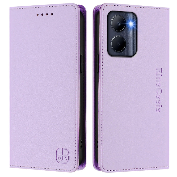 For Realme C33 2022 / 2023 Global RC01 Dual-Folded Magnetic Suction RFID Leather Phone Case