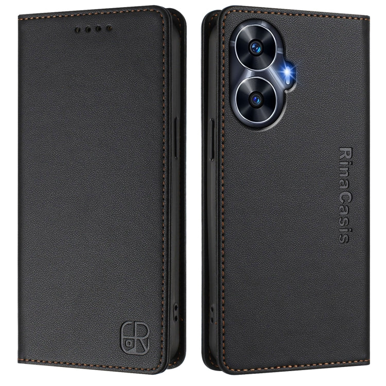 For Realme C55 4G Global / Narzo N55 RC01 Dual-Folded Magnetic Suction RFID Leather Phone Case