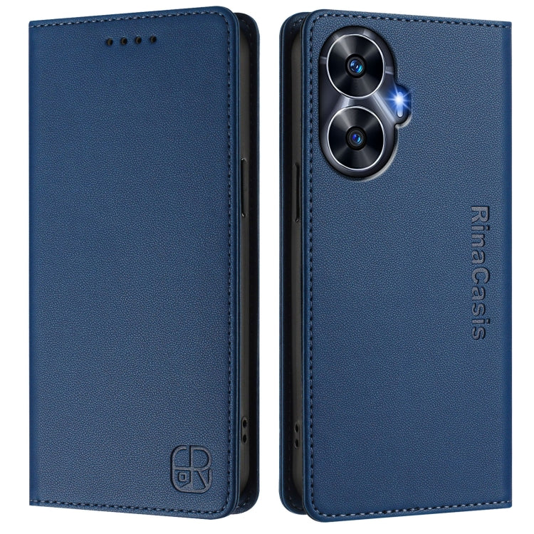 For Realme C55 4G Global / Narzo N55 RC01 Dual-Folded Magnetic Suction RFID Leather Phone Case